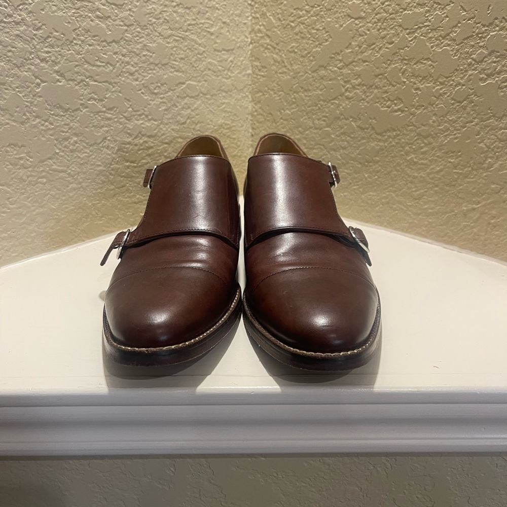 Cole Haan Brown Leather Double Monk Strap Shoes